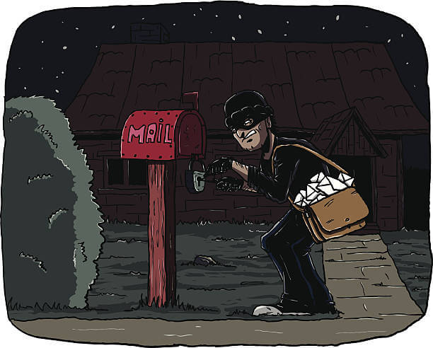 Thief is stealing other people's mail at night