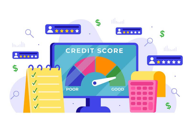 Hand drawn credit score concept