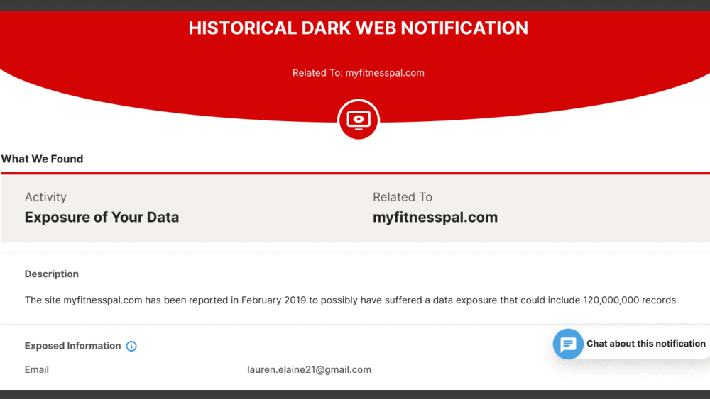lifelock dark web alert